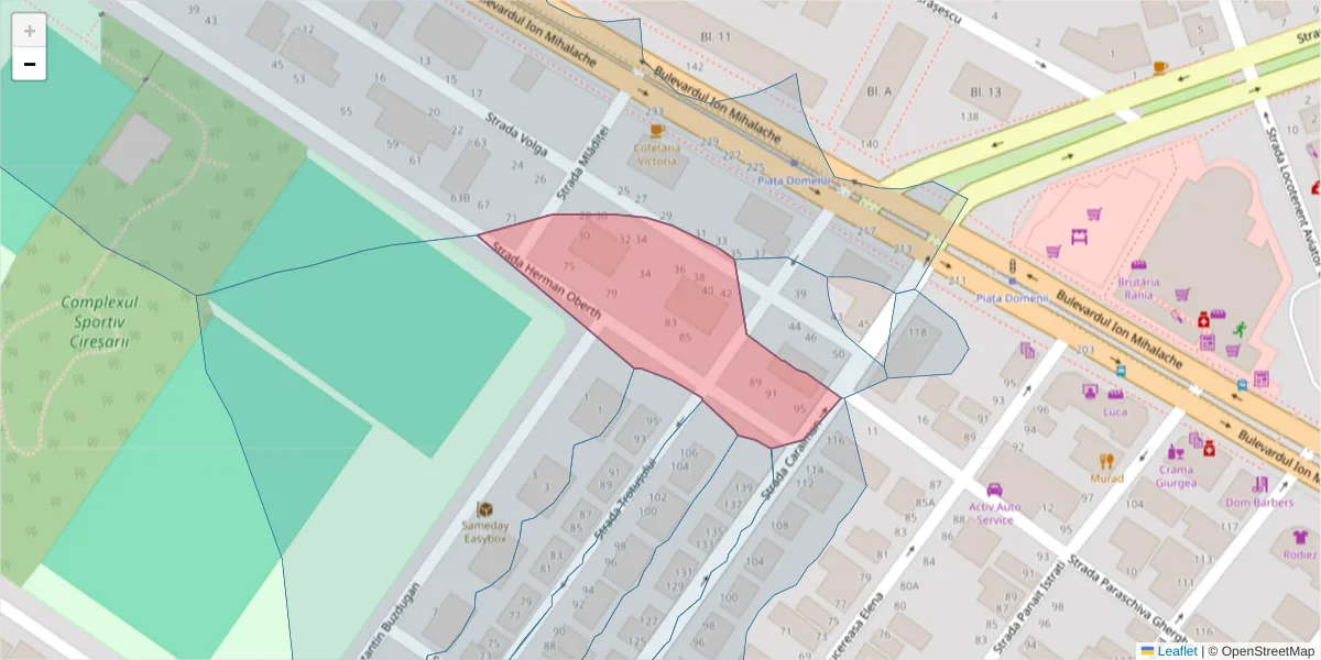 Hartă a codului poștal  și a codurilor poștale învecinate