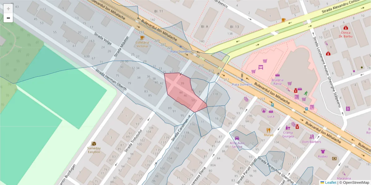 Hartă a codului poștal  și a codurilor poștale învecinate
