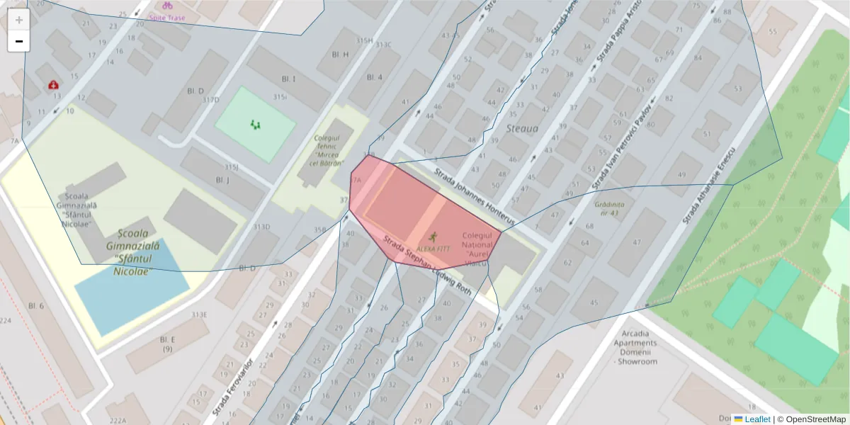 Hartă a codului poștal  și a codurilor poștale învecinate