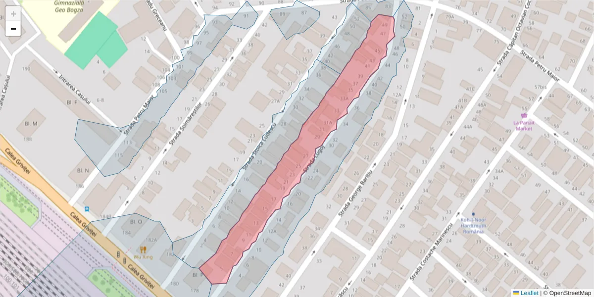 Hartă a codului poștal  și a codurilor poștale învecinate