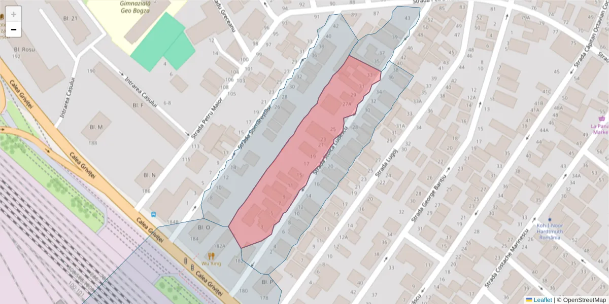 Hartă a codului poștal  și a codurilor poștale învecinate