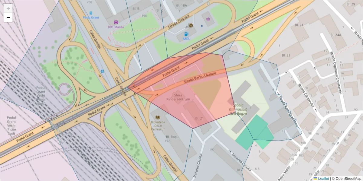 Hartă a codului poștal  și a codurilor poștale învecinate