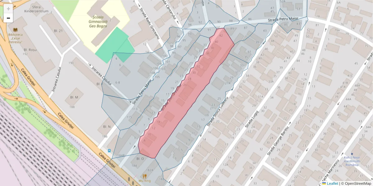 Hartă a codului poștal  și a codurilor poștale învecinate