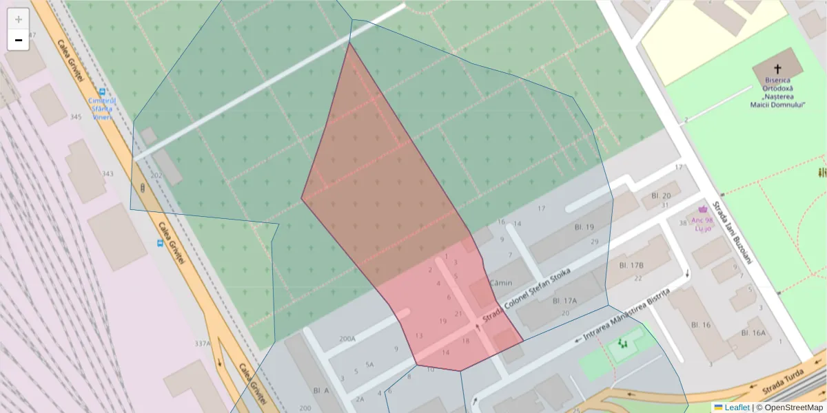 Hartă a codului poștal  și a codurilor poștale învecinate