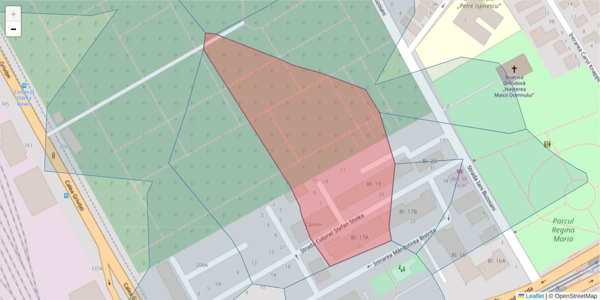 Hartă a codului poștal  și a codurilor poștale învecinate