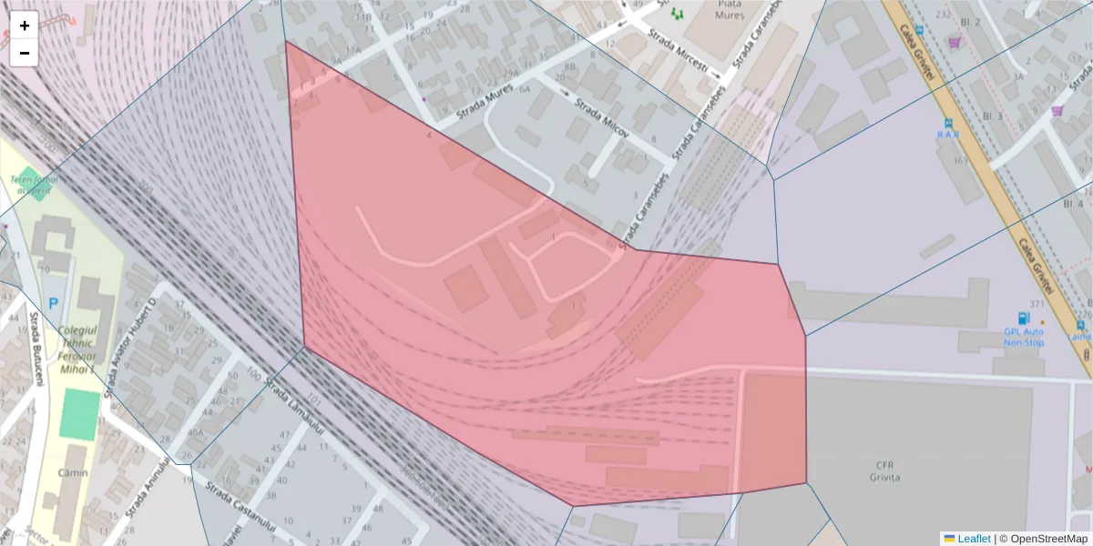 Hartă a codului poștal  și a codurilor poștale învecinate