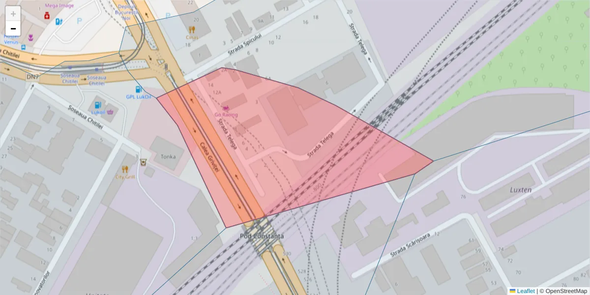 Hartă a codului poștal  și a codurilor poștale învecinate
