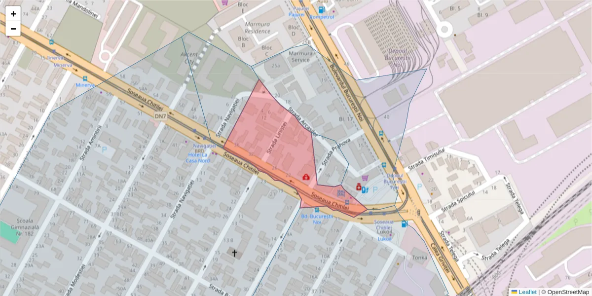 Hartă a codului poștal  și a codurilor poștale învecinate