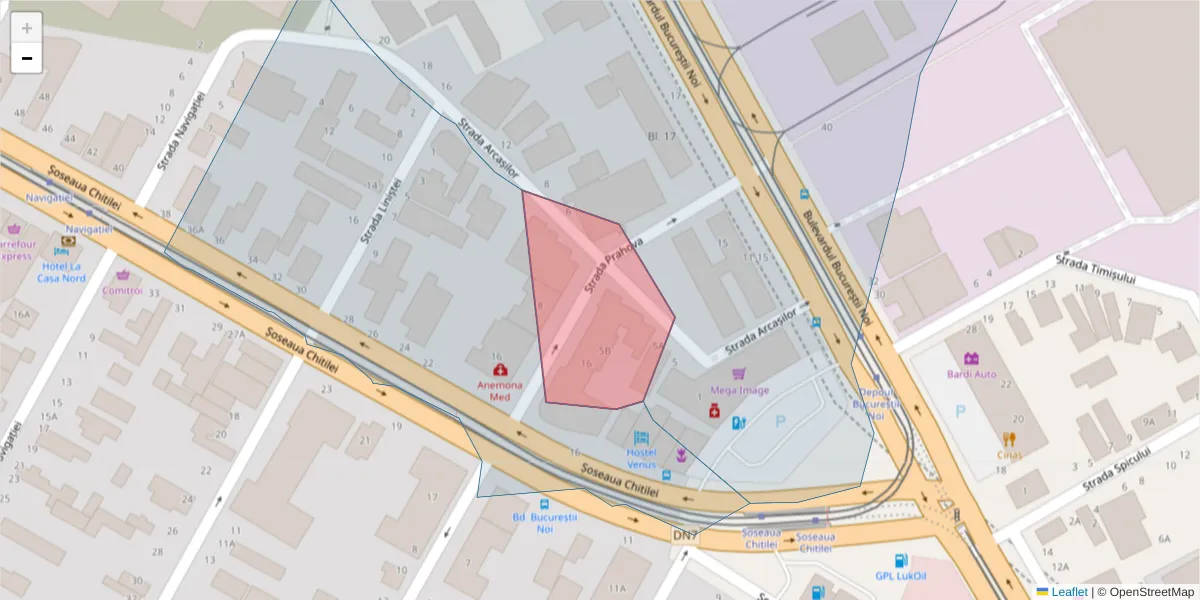 Hartă a codului poștal  și a codurilor poștale învecinate