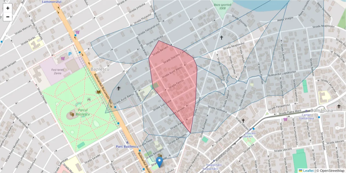 Hartă a codului poștal  și a codurilor poștale învecinate