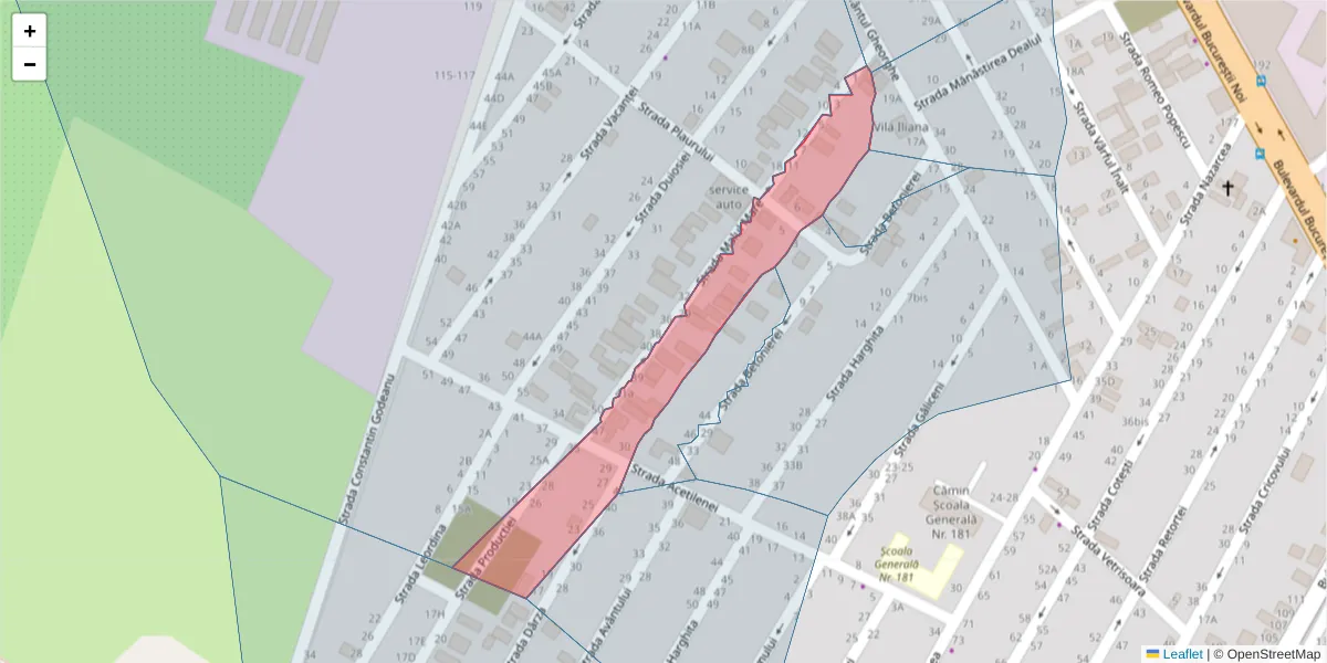 Hartă a codului poștal  și a codurilor poștale învecinate