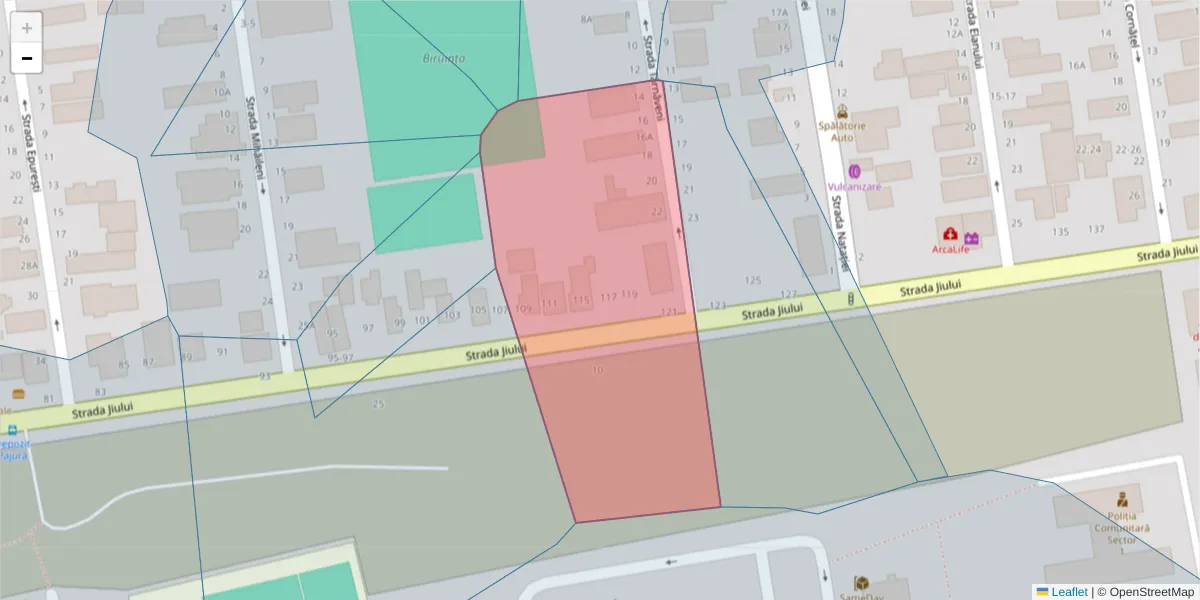 Hartă a codului poștal  și a codurilor poștale învecinate