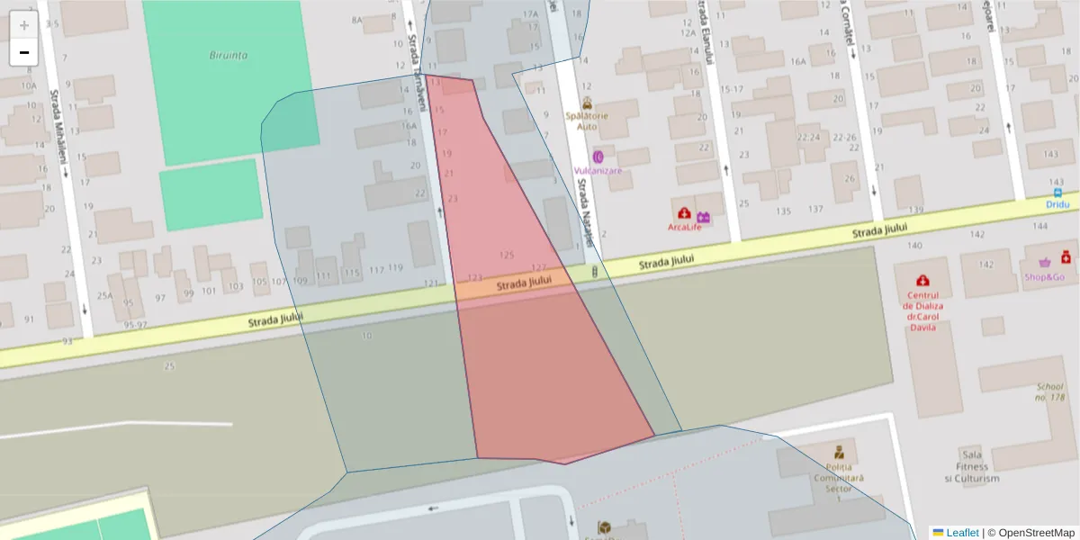 Hartă a codului poștal  și a codurilor poștale învecinate