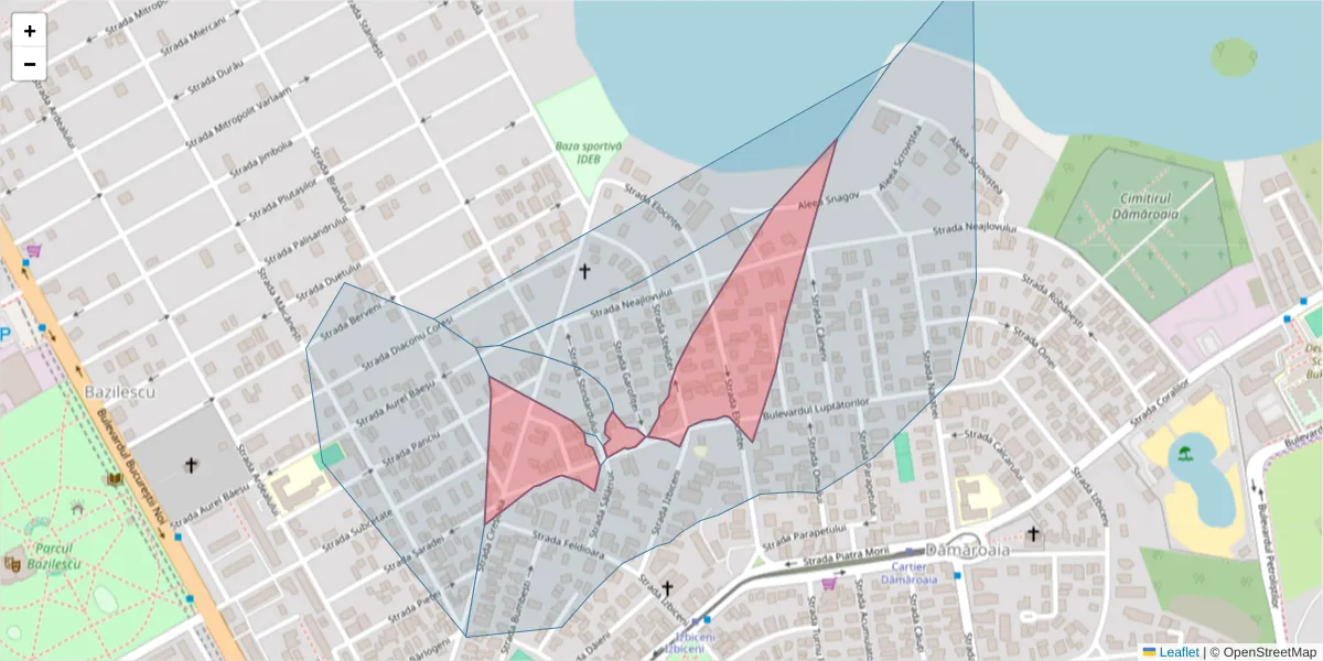 Hartă a codului poștal  și a codurilor poștale învecinate