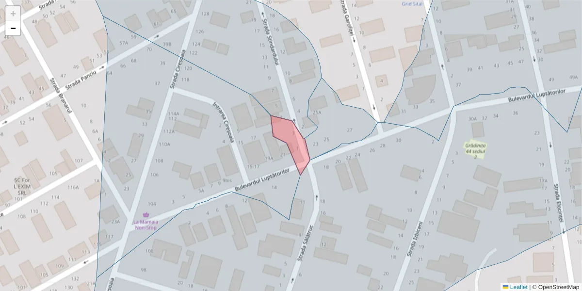 Hartă a codului poștal  și a codurilor poștale învecinate