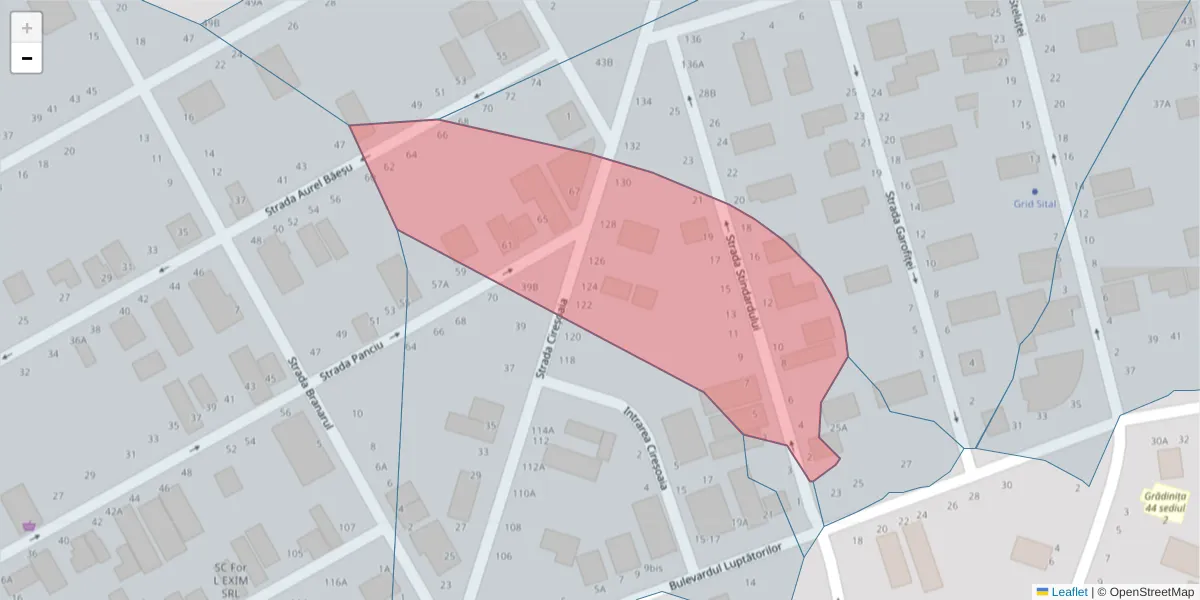 Hartă a codului poștal  și a codurilor poștale învecinate