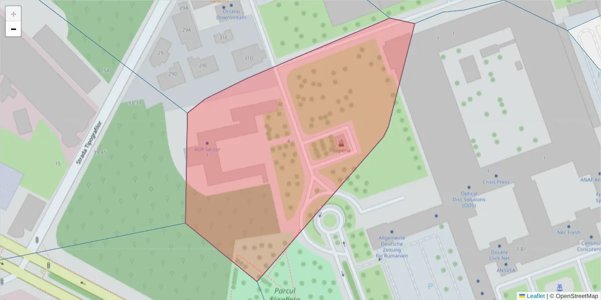 Hartă a codului poștal  și a codurilor poștale învecinate