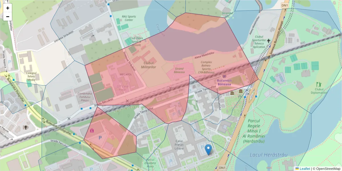 Hartă a codului poștal  și a codurilor poștale învecinate