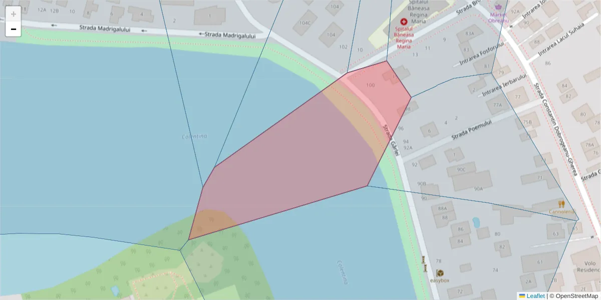 Hartă a codului poștal  și a codurilor poștale învecinate