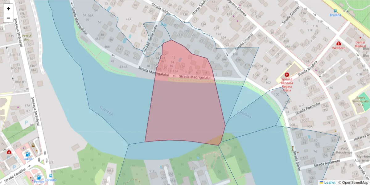 Hartă a codului poștal  și a codurilor poștale învecinate