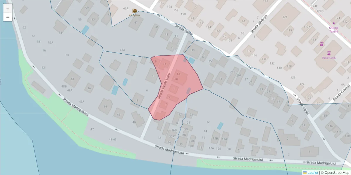 Hartă a codului poștal  și a codurilor poștale învecinate