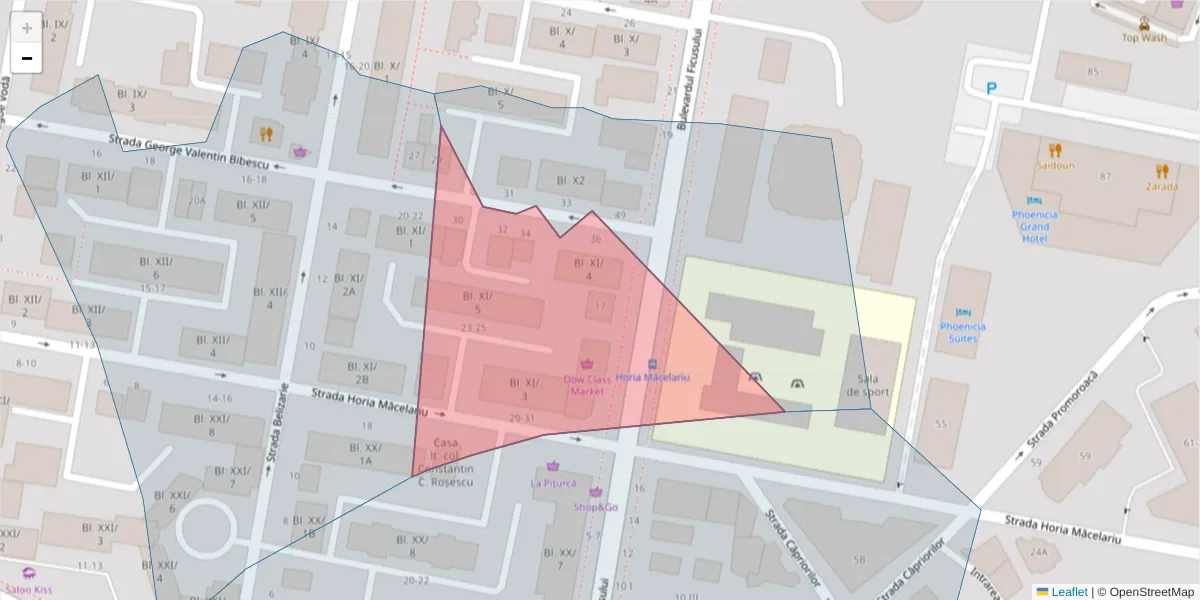 Hartă a codului poștal  și a codurilor poștale învecinate