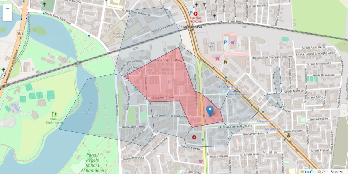 Hartă a codului poștal  și a codurilor poștale învecinate