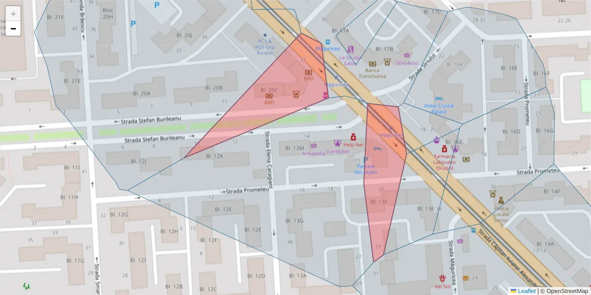 Hartă a codului poștal  și a codurilor poștale învecinate