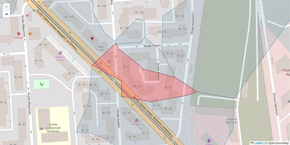 Hartă a codului poștal  și a codurilor poștale învecinate