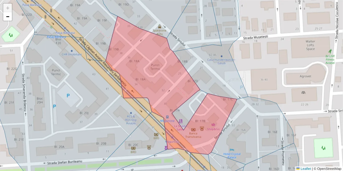 Hartă a codului poștal  și a codurilor poștale învecinate