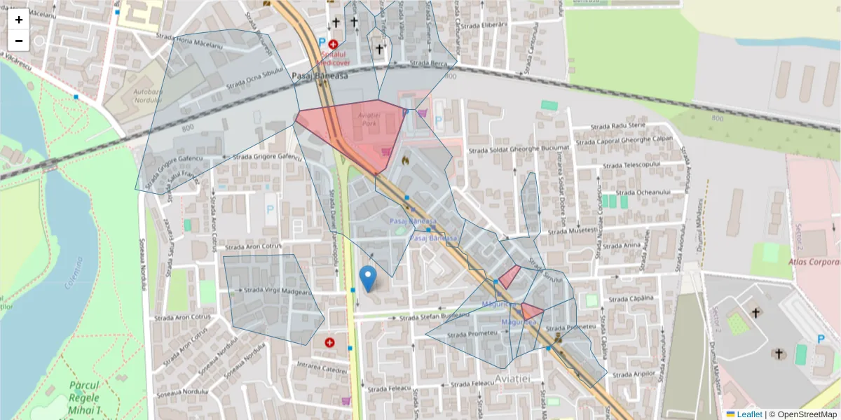 Hartă a codului poștal  și a codurilor poștale învecinate