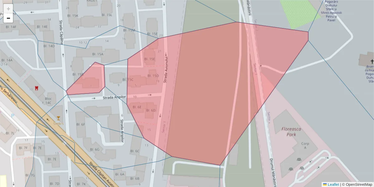 Hartă a codului poștal  și a codurilor poștale învecinate