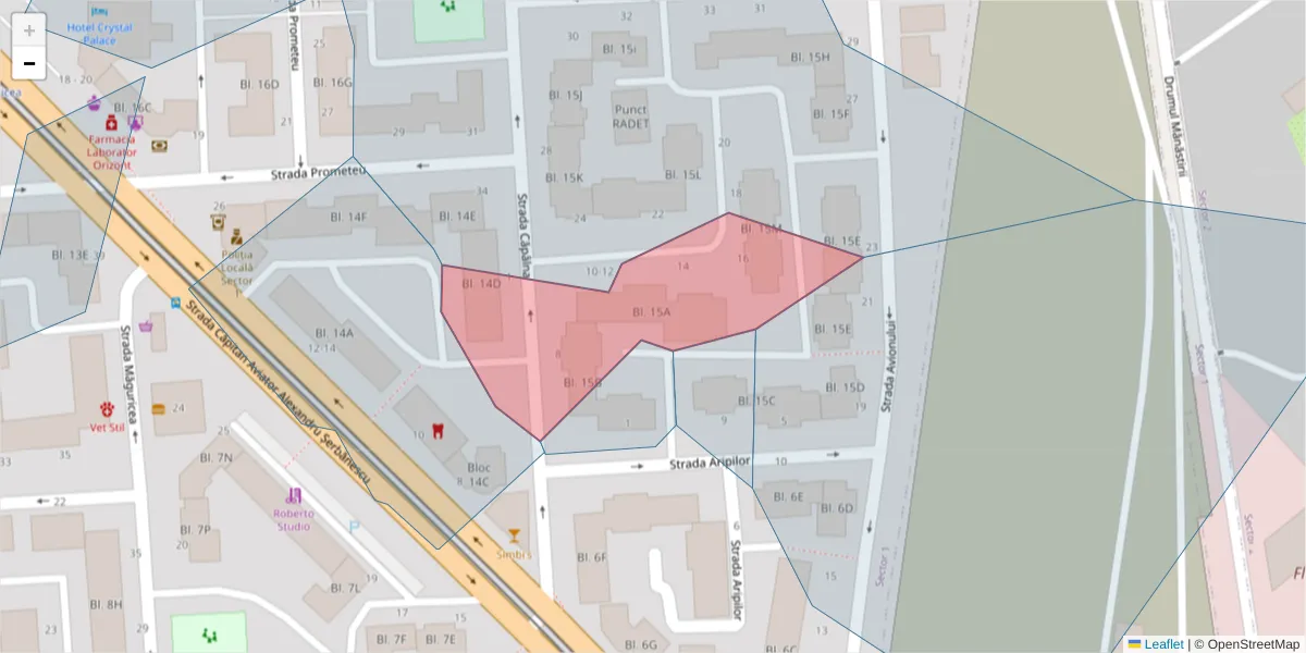 Hartă a codului poștal  și a codurilor poștale învecinate