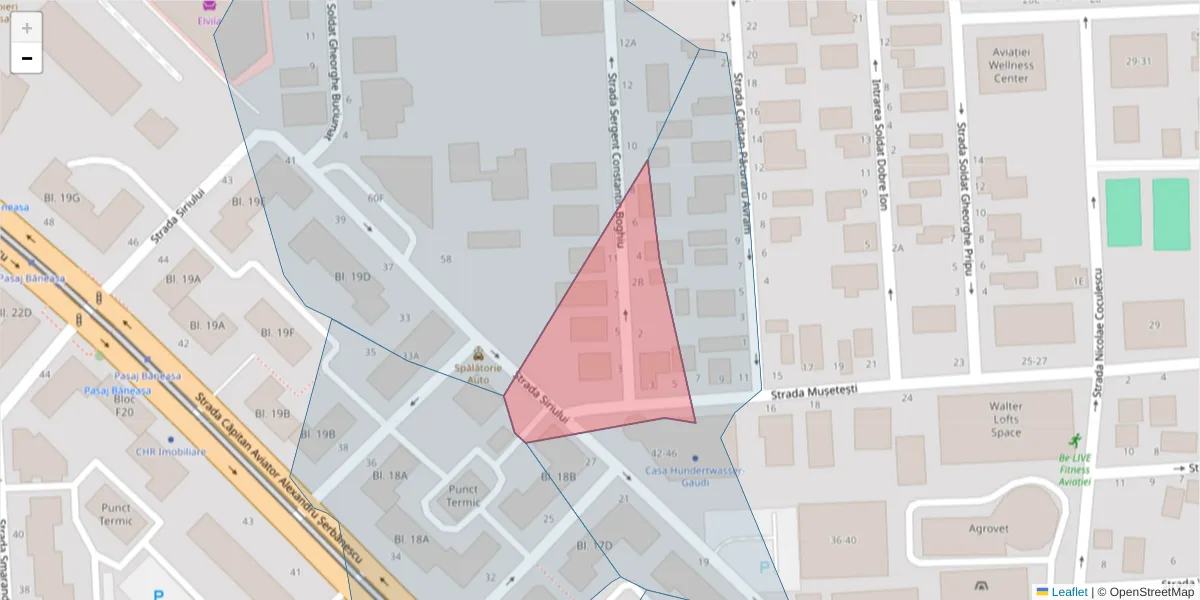 Hartă a codului poștal  și a codurilor poștale învecinate