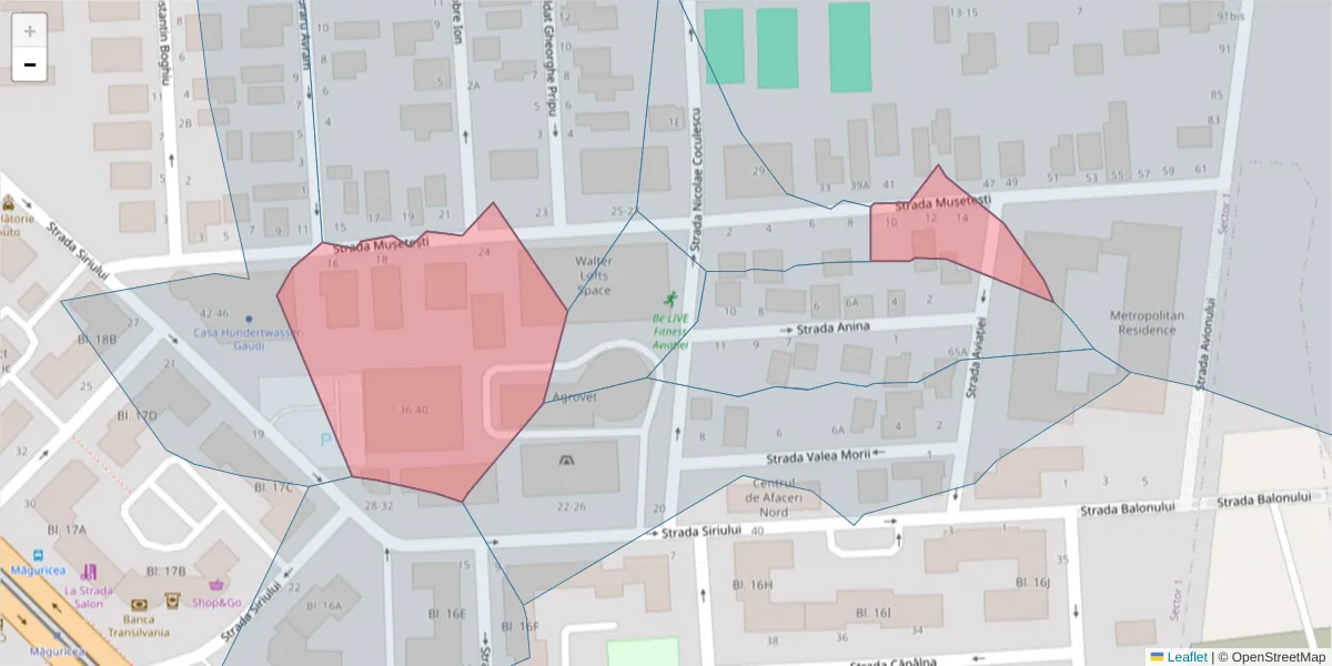 Hartă a codului poștal  și a codurilor poștale învecinate