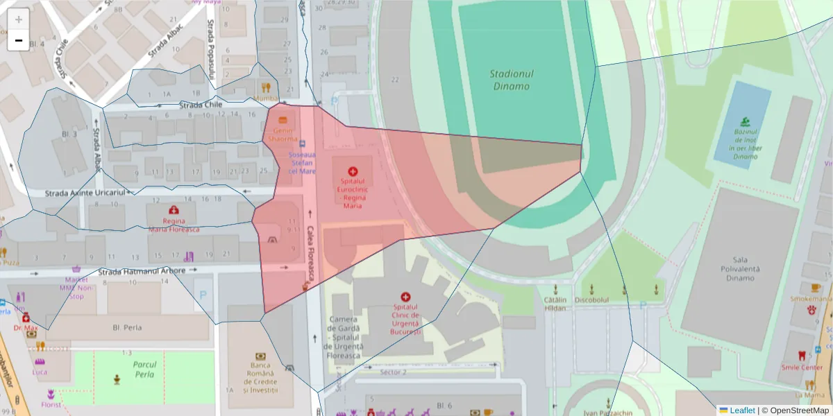 Hartă a codului poștal  și a codurilor poștale învecinate