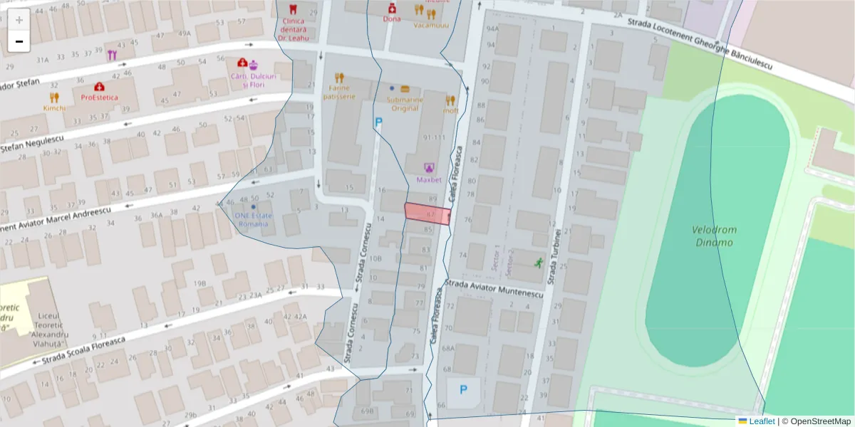 Hartă a codului poștal  și a codurilor poștale învecinate