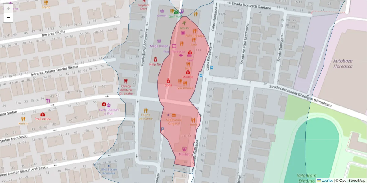 Hartă a codului poștal  și a codurilor poștale învecinate
