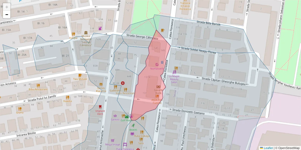 Hartă a codului poștal  și a codurilor poștale învecinate