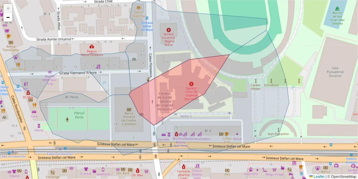 Hartă a codului poștal  și a codurilor poștale învecinate