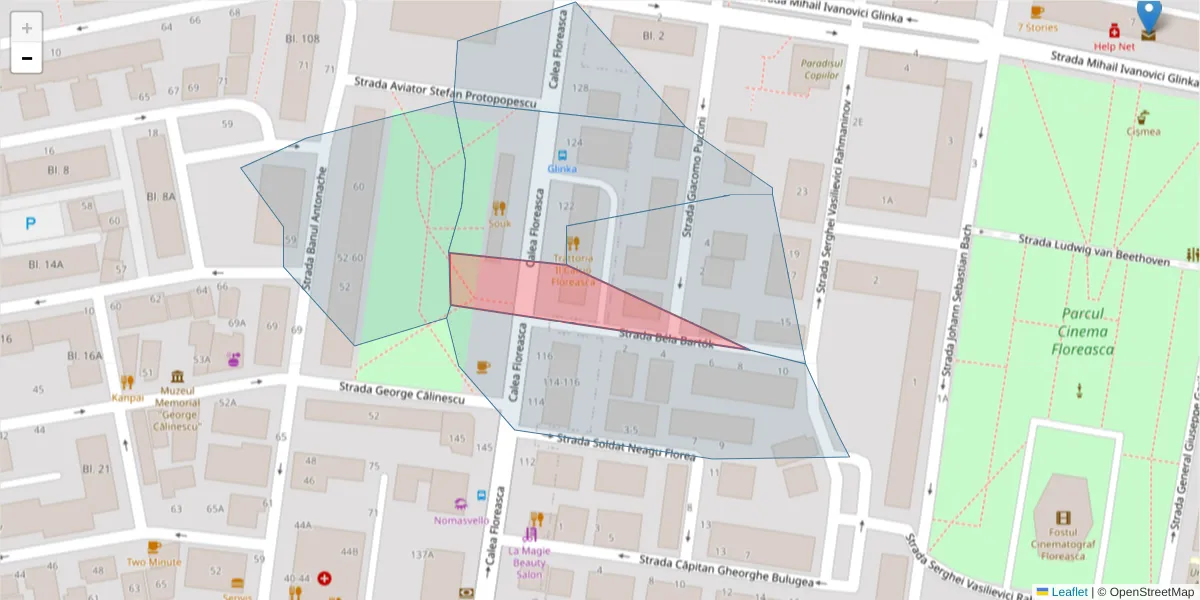 Hartă a codului poștal  și a codurilor poștale învecinate