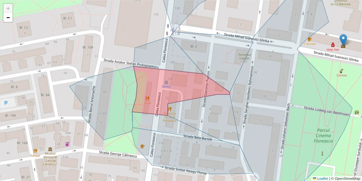 Hartă a codului poștal  și a codurilor poștale învecinate
