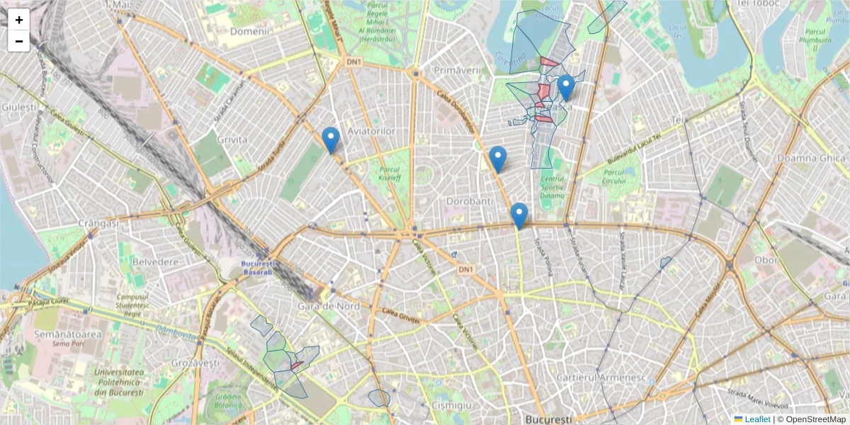 Hartă a codului poștal  și a codurilor poștale învecinate