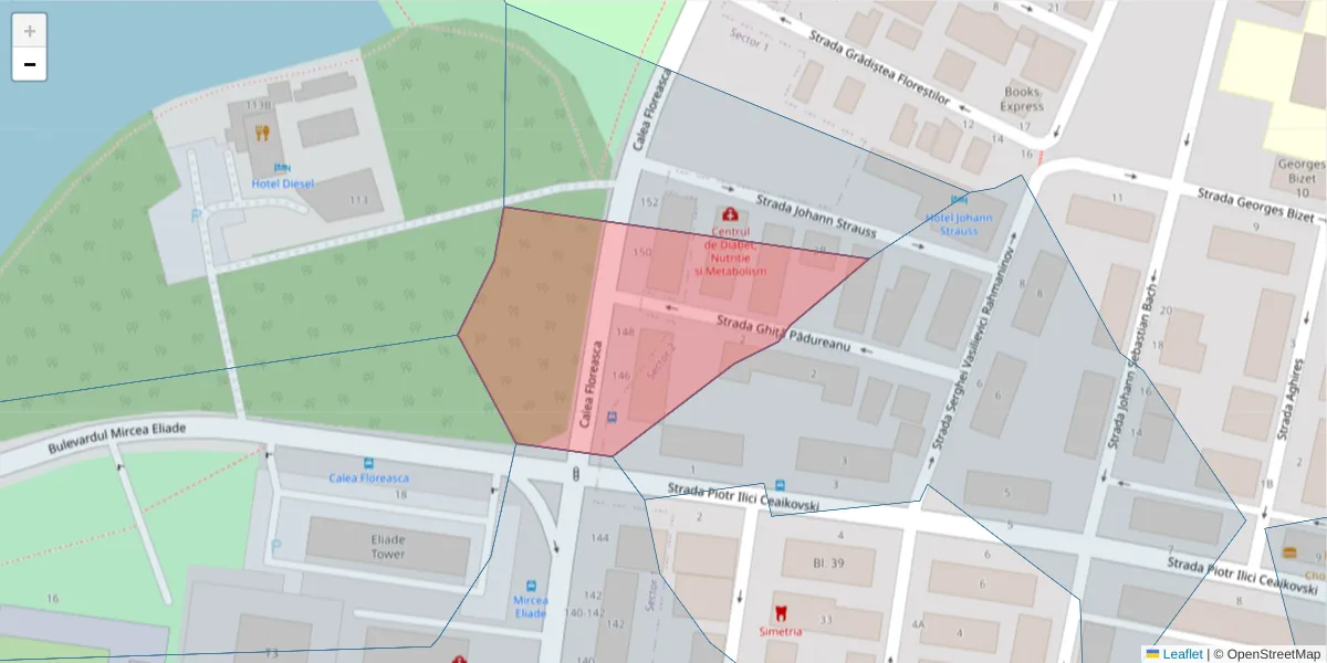 Hartă a codului poștal  și a codurilor poștale învecinate