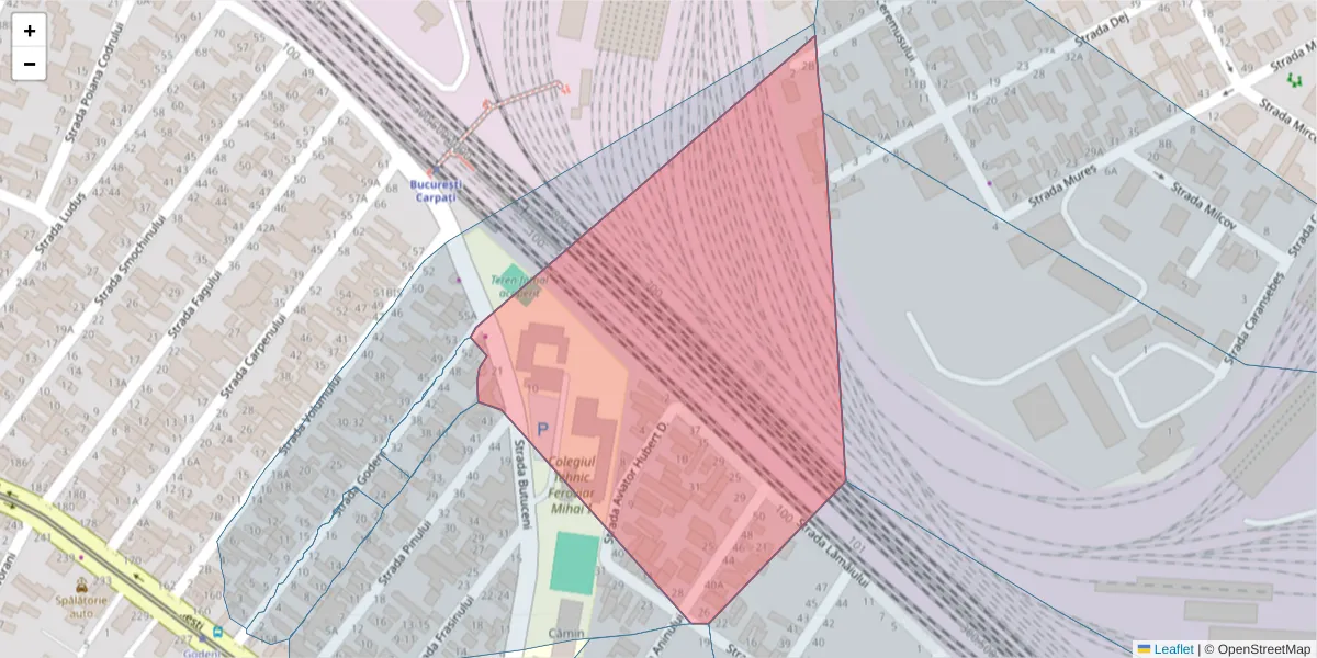 Hartă a codului poștal  și a codurilor poștale învecinate