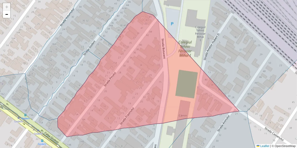 Hartă a codului poștal  și a codurilor poștale învecinate