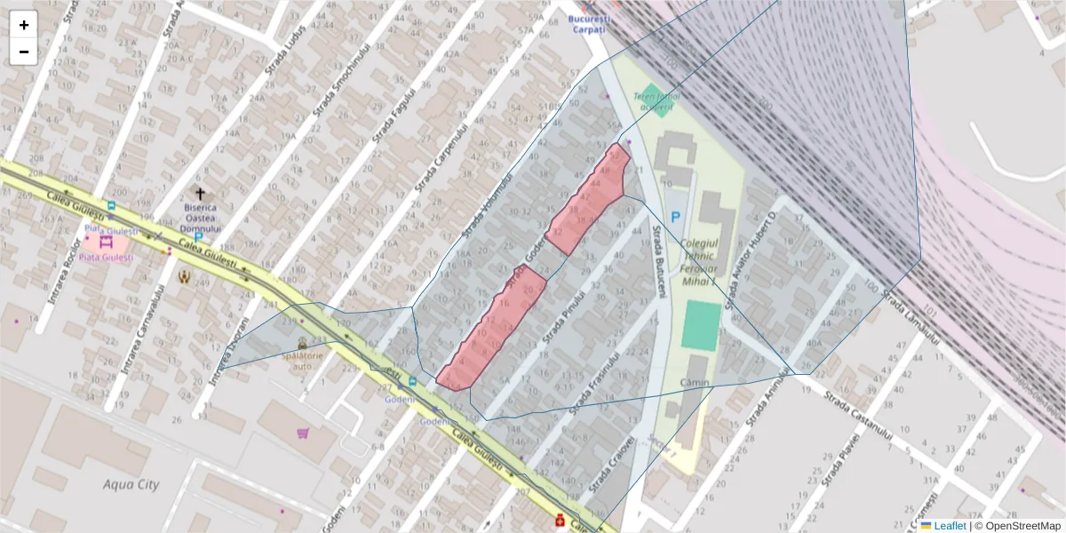 Hartă a codului poștal  și a codurilor poștale învecinate