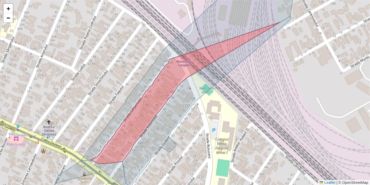 Hartă a codului poștal  și a codurilor poștale învecinate