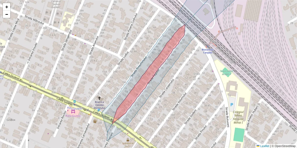 Hartă a codului poștal  și a codurilor poștale învecinate