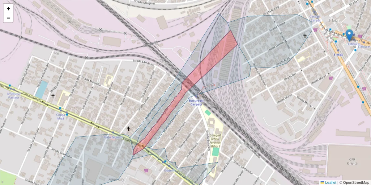 Hartă a codului poștal  și a codurilor poștale învecinate